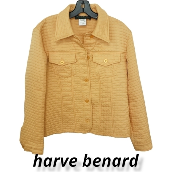Vintage hervè bernard by Bernard Holtzman Quilted Jacket 10 Light Orange EUC - Picture 11 of 11